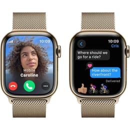 Apple Watch Series 9 (2023) GPS + Cellular 45 mm - Acier inoxydable Or