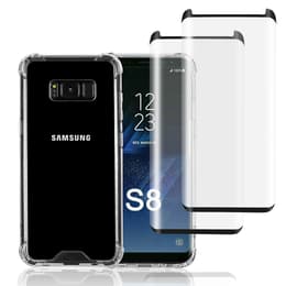 Coque Galaxy S8 et 2 écrans de protection - Plastique recyclé - Transparent