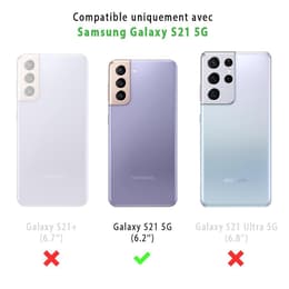 Coque Back Market Galaxy S21 et écran de protection - Plastique recyclé - Noir Motif Vague