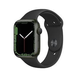 Apple Watch (Series 7) 2021 GPS + Cellular 45 mm - Aluminium Vert - Bracelet sport Noir