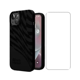 Coque Back Market iPhone 14 et écran de protection - Plastique recyclé - Noir Motif Vague