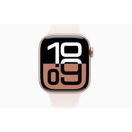 Apple Watch Series 10 (2024) GPS 42 mm - Aluminium Or rose - Bracelet sport Starlight