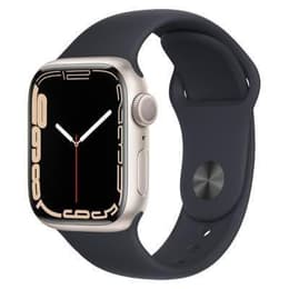 Apple Watch (Series 7) 2021 GPS 41 mm - Aluminium Lumière stellaire - Bracelet sport Noir