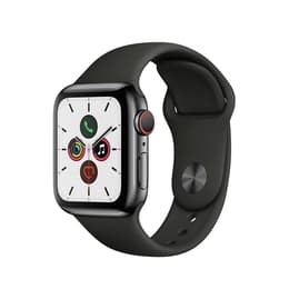 Apple Watch Series 5 (2019) GPS + Cellular 40 mm - Acier inoxydable Space Black - Bracelet sport Black