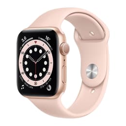 Apple Watch Series 6 (2020) GPS + Cellular 44 mm - Aluminium Gold - Bracelet sport Pink