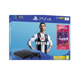 PlayStation 4 Slim 1000Go - Jet black + FIFA 19