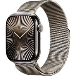 Apple Watch Series 10 (2024) GPS + Cellular 46 mm - Titane Naturel - Bracelet milanais Black