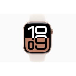 Apple Watch Series 10 (2024) GPS 46 mm - Aluminium Or rose - Bracelet sport Starlight