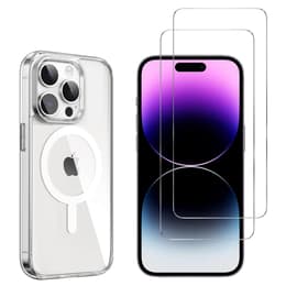 Coque iPhone 15 Pro et 2 écrans de protection - TPU - Transparent