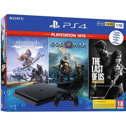 PlayStation 4 Slim 1000Go - Noir + Horizon Zero Dawn + God of War + The Last of Us (Remastered)