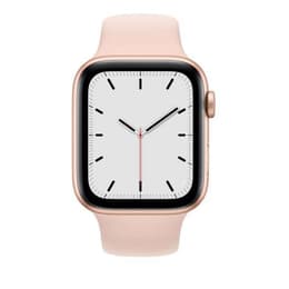 Apple Watch (Series SE) 44 - Aluminium Or - Bracelet Sport Rose des sables
