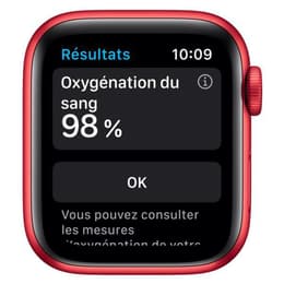 Apple Watch (Series 6) GPS 44 mm - Aluminium Rouge - Bracelet Bracelet sport Rouge