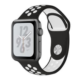 Apple Watch (Series 4) GPS + Cellular 44 mm - Aluminium Gris sidéral - Bracelet Sport Nike Noir/Blanc