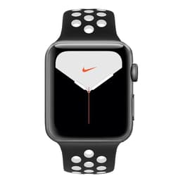 Apple Watch (Series 5) 44 - Aluminium Gris sidéral - Bracelet Sport Nike Noir/Blanc