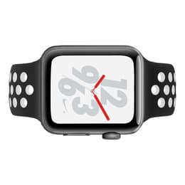 Apple Watch (Series 4) GPS + Cellular 44 mm - Aluminium Gris sidéral - Sport Nike Noir/Blanc