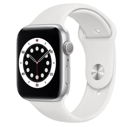 Apple Watch (Series 6) 40 - Aluminium Argent - Bracelet Sport Blanc