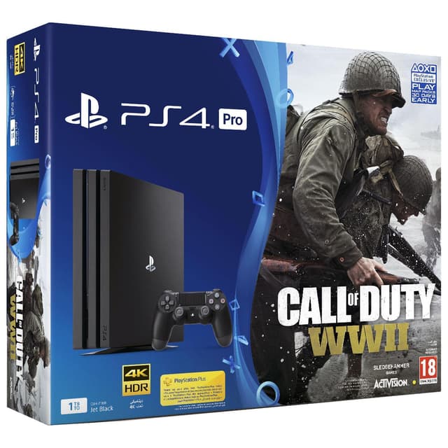 PlayStation 4 Pro 1000Go - Jet black + Call of Duty: WWII
