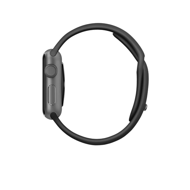 Apple Watch (Series 1) 38 - Aluminium Gris sidéral - Bracelet Sport Noir