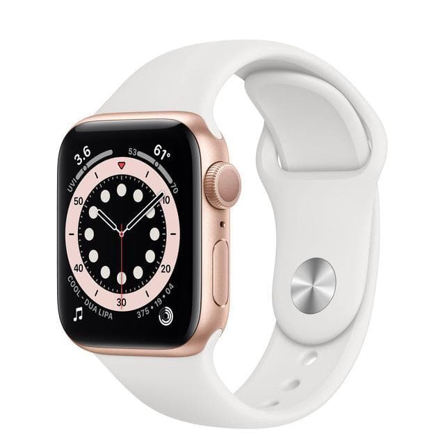Apple Watch (Series 3) GPS 38 mm - Aluminium Or rose - Bracelet sport Blanc