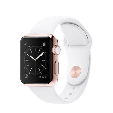 Apple Watch (Series 3) 38 - Aluminium Or rose - Bracelet Sport Blanco