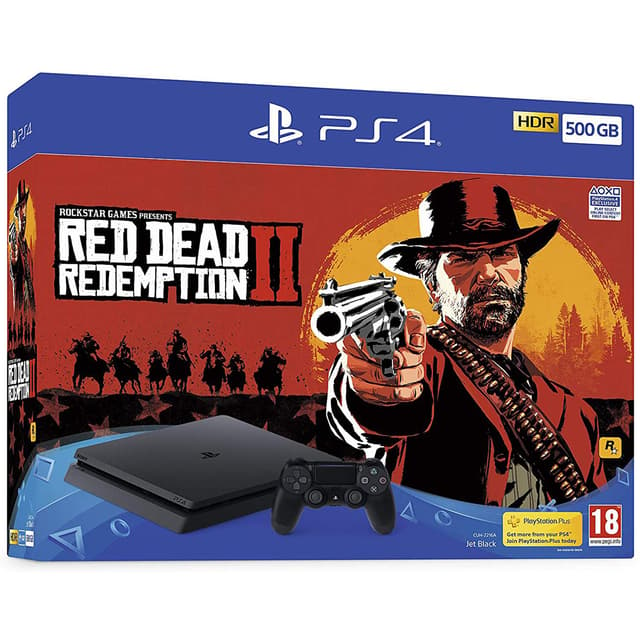 PlayStation 4 Slim 500Go - Jet black + Red Dead Redemption II
