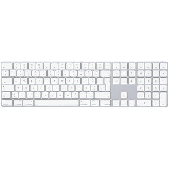 Magic Keyboard (2017) avec pavé numérique sans fil - Blanc - QWERTY - Portugais