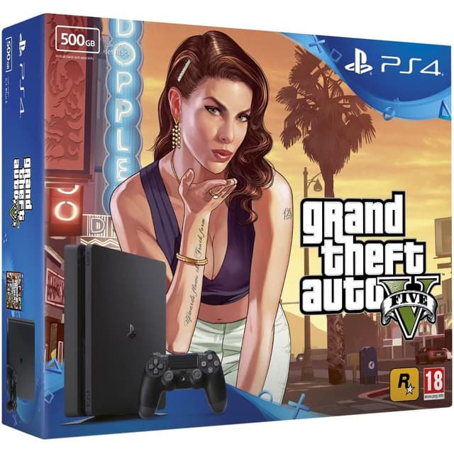PlayStation 4 Slim 500Go - Jet black + Grand Theft Auto V