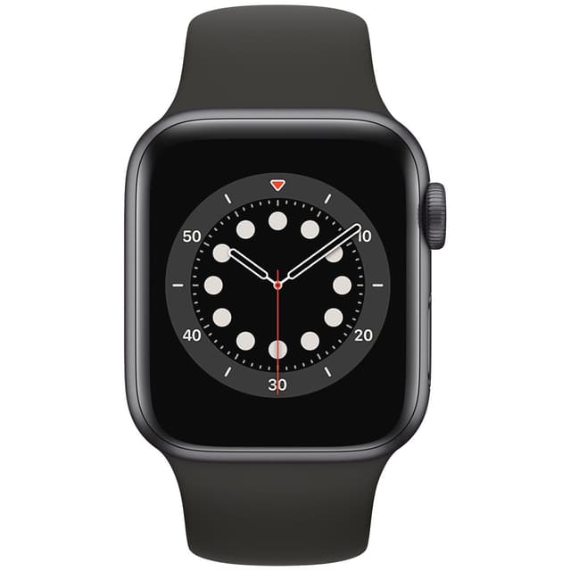 Apple Watch (Series 6) 44 - Aluminium Gris sidéral - Bracelet Sport Noir